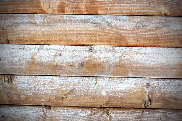 Fundo de madeira envelhecido com neve — Fotografia de Stock