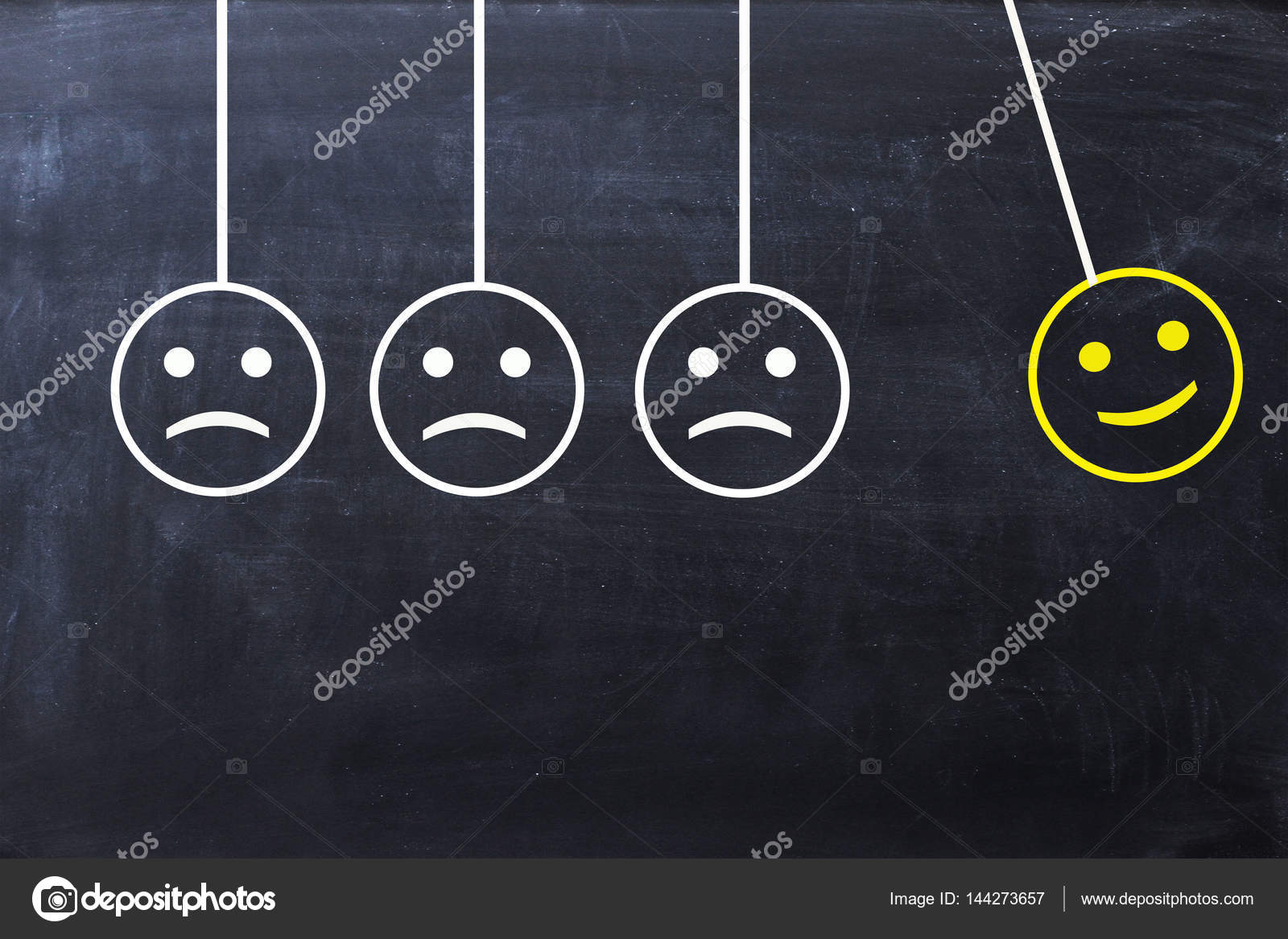 Spread Happiness Concept With Happy And Sad Faces On Newtons Cradle On Blackboard Stock Photo C Ai5 Spread Happiness Concept With Happy And Sad Faces On Newtons Cradle On Blackboard Stock Photo C Ai5