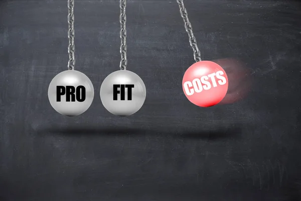 L'impatto del costo sul concetto di profitto, immagine astratta — Foto Stock