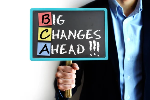 Big changes ahead concept with businessman tracking success — Stock Photo, Image