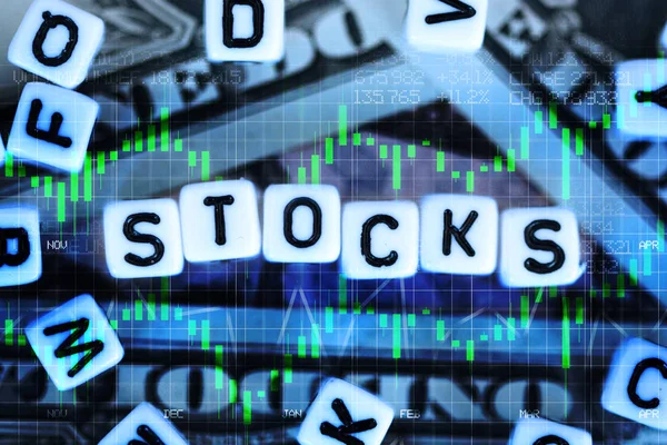 Bize hisse senetleri dolar faturaları arka plan yazım plastik harf küpleri