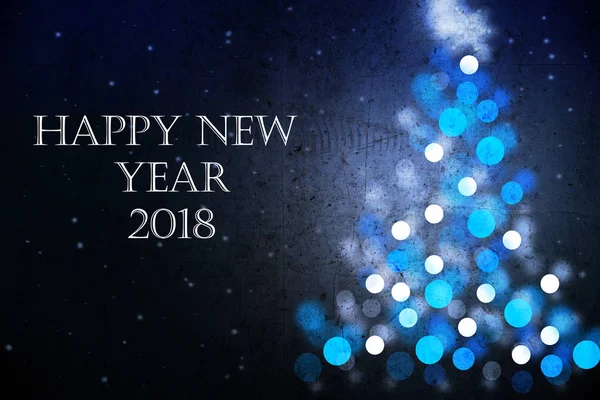 Вітальна листівка Happy New Year 2018 з синім різдвяним дизайном — стокове фото