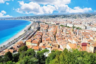 Nice şehir, Fransız Rivierası ile Akdeniz'in muhteşem manzarası