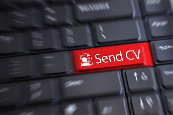 Envoyez votre CV ou CV par e-mail, image conceptuelle avec clavier portable — Photo