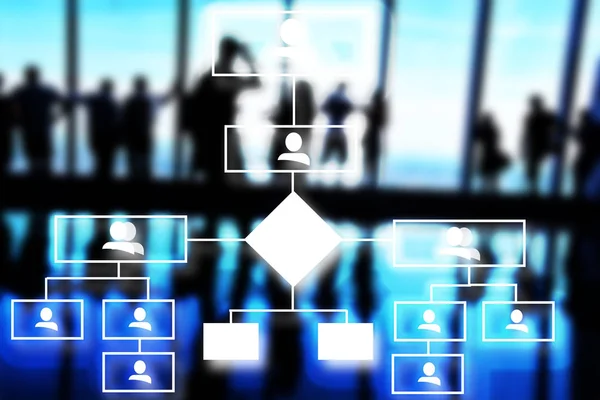 Diagrama Flujo Del Departamento Recursos Humanos Con Empresarios Irreconocibles Segundo —  Fotos de Stock