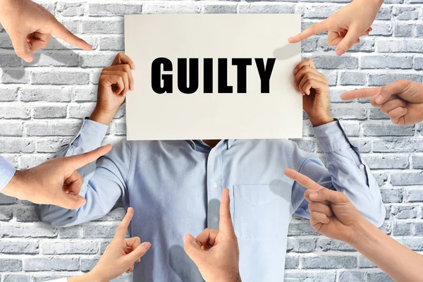 Guilty Businessman Judged Different People Pointing Fingers Him — Stock Photo, Image