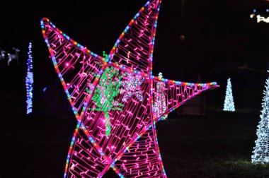 Bir şehir parkında Noel ışıltısı 