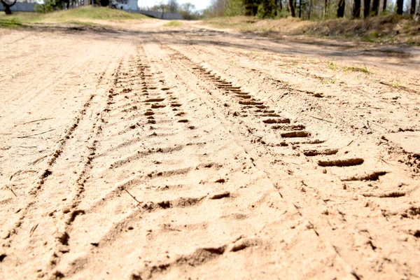 Modern Background Imprint Car Tire Tracks Sand — Stock Photo, Image