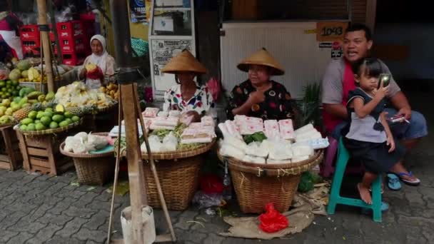 Interessante mercato alimentare a Jakarta, Indonesia . — Video Stock