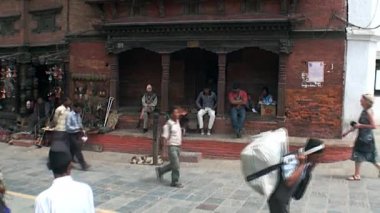 Yaşam tarzı üzerinde Durbar Kare Kathmandu Nepal.
