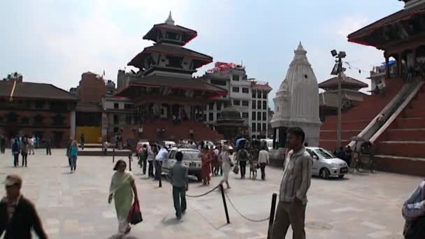 Estilo de vida pessoas felizes em Durbar Square Kathmandu Nepal . — Vídeo de Stock