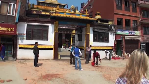 Tradições e costumes em Katmandu, no Nepal . — Vídeo de Stock