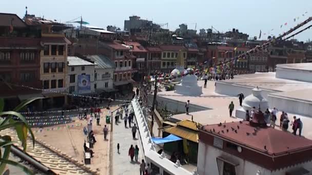 Boeddhistische tempel. Kathmandu in Nepal. — Stockvideo