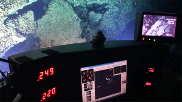 Życia widzenia koralowców głębinowych RAF z łodzi podwodnej w 300 m głębokość Oceanu Spokojnego. — Wideo stockowe