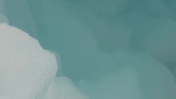 Eisberg und Schnee im arktischen Ozean. Nahaufnahme. — Stockvideo