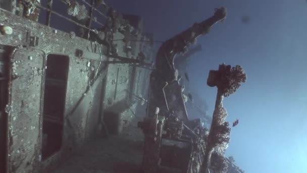 Wreck Salem Expresson on seabed underwater in Egypt. — Stock Video