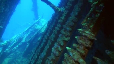 Batık gemi su altında arka plan deniz manzara Red Sea'deki/daki.
