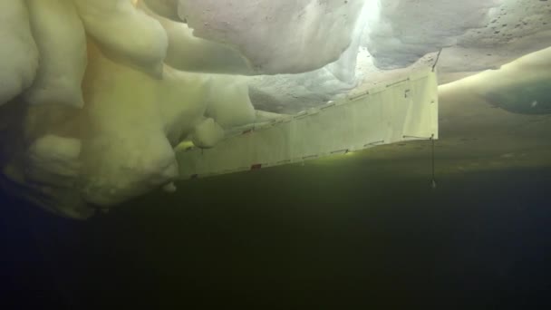 Underwter de hielo en el Mar Blanco . — Vídeo de stock