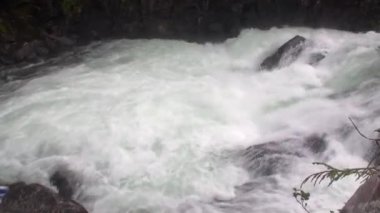 Alaska'da dağ nehir şelale.