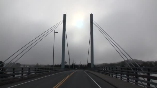 Road bridge over the Pacific Ocean in Sitka. — Stock Video