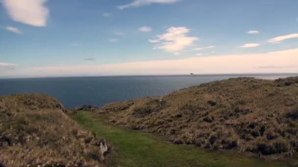 Paesaggio di neve panorama montano delle Isole Falkland Antartide . — Video Stock