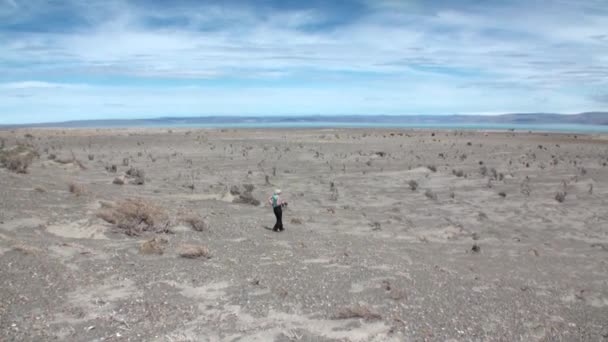 Çöl sahil şeridi Arjantin okyanusun üzerinde. — Stok video