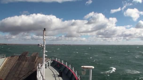 Bateau cargo ferry-boat en Patagonie . — Video