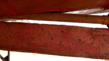 Pervane eski paslı metal bağlantı noktası Moskova tersanesinde gemi.