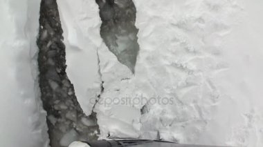 Buz yay Antarktika okyanusta gemi hareket Buzkıran görünümünden doğrama.