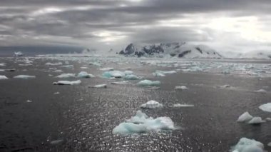 Hareket Buzdağı Antarktika okyanusta küresel ısınma yüzen bir buz.