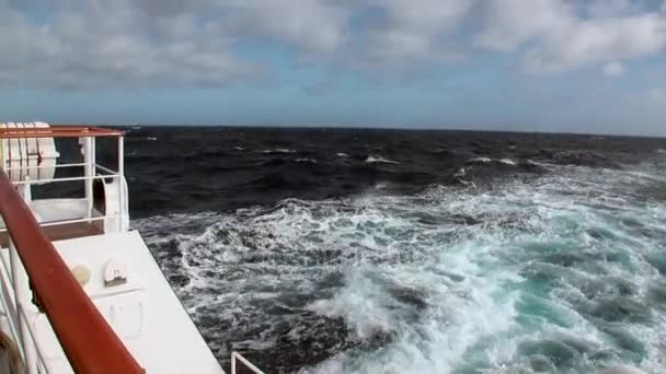 Trace onde sull'acqua dalla nave in Argentina . — Video Stock