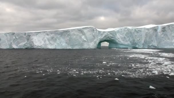 Арка Дарвина огромный гигантский уникальный ледник айсберг в океане Антарктиды . — стоковое видео
