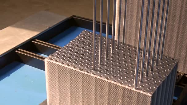 Manufacture of metal tubes on industrial CNC machine in factory slow motion. — Stock Footage Manufacture of metal tubes on industrial CNC machine in factory slow motion. Stock Video