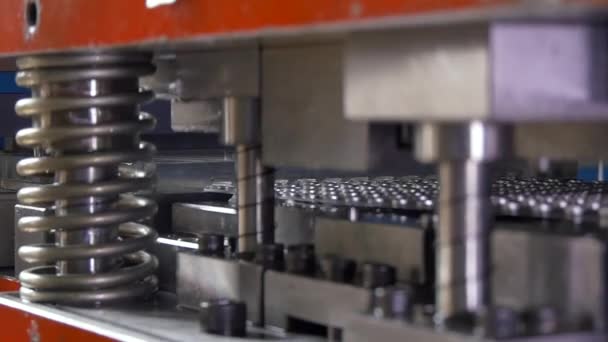 Manufacture of metal tubes on industrial CNC machine in factory slow motion. — Stock Video