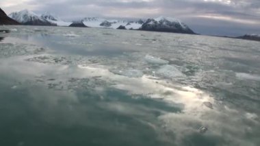 Buzlar Arktik Okyanusu Svalbard içinde hareket.