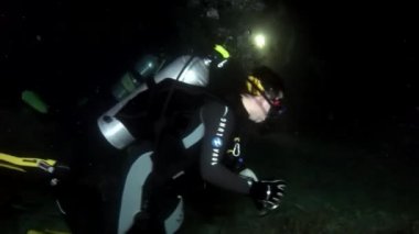 Scuba diver derin sualtı Yüzme.