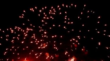Havai fişek ekran siyah arka plan üzerine geceleri.