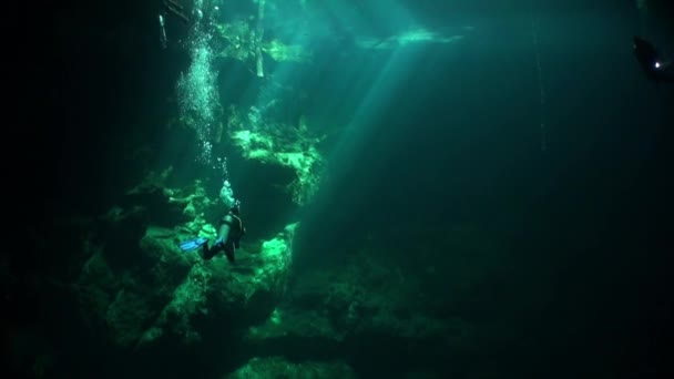 Yucatan cenotes pod wodą. — Wideo stockowe