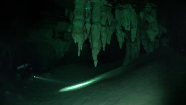 Yucatan cenotes подводные . — стоковое видео