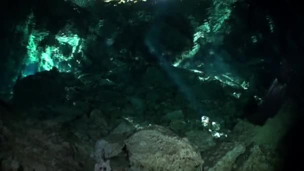 Plongée dans les grottes du Yucatan cenotes sous-marines au Mexique .