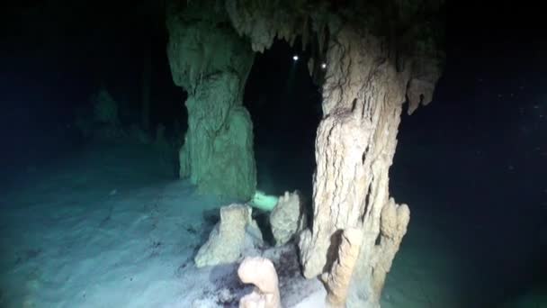 Podwodne jaskinie w regionie Yucatan. — Wideo stockowe