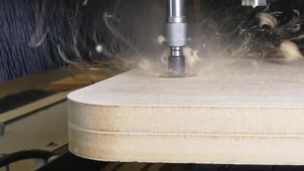 Malning maskin trä Cnc för industriell möbeltillverkning. — Stockvideo