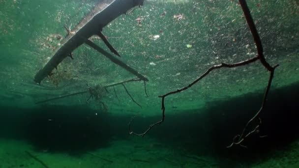 Fernsteinsee horské jezero pod vodou Tyrolsko, Rakousko. — Stock video