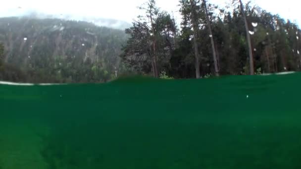 Fernsteinsee hegyi tó víz alatti Tirol Ausztria. — Stock videók