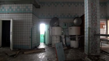 Kantin yemek odasında Pyramiden Spitsbergen Arctic.