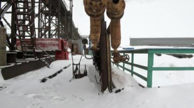 Terk edilmiş şehir Pyramiden Spitsbergen Arctic.