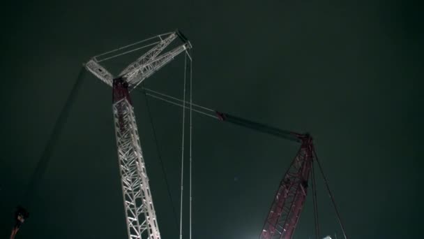 Närbild tornet-monterad crane Liebherr. — Stockvideo