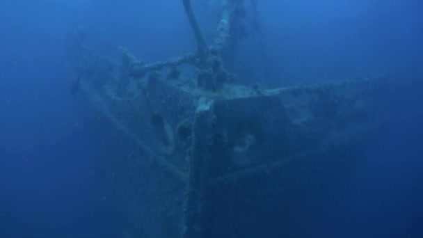 Wrak statku pod wodą w Morze Czerwone Egipt. — Wideo stockowe