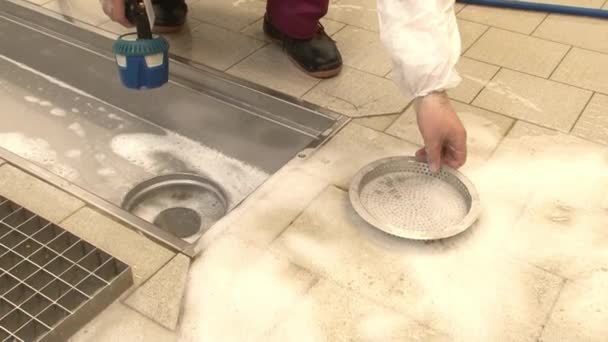 生产中的清洗与洗涤排水系统 — 图库视频影像