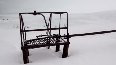 Peyzaj ve Barentsburg Svalbard binaların